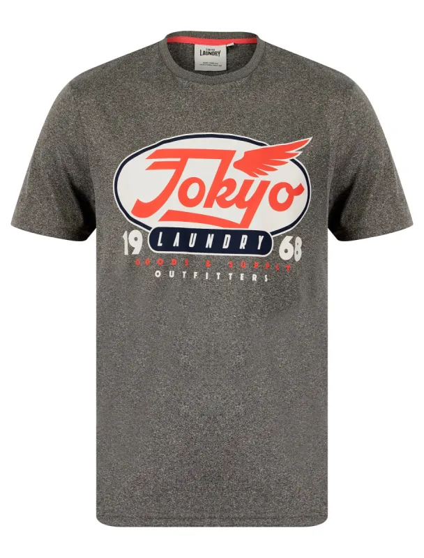 Passive Motif Jersey Grindle Crew-Neck T-Shirt in Light Grey Marl - Tokyo Laundry sold by Tokyo Laundry