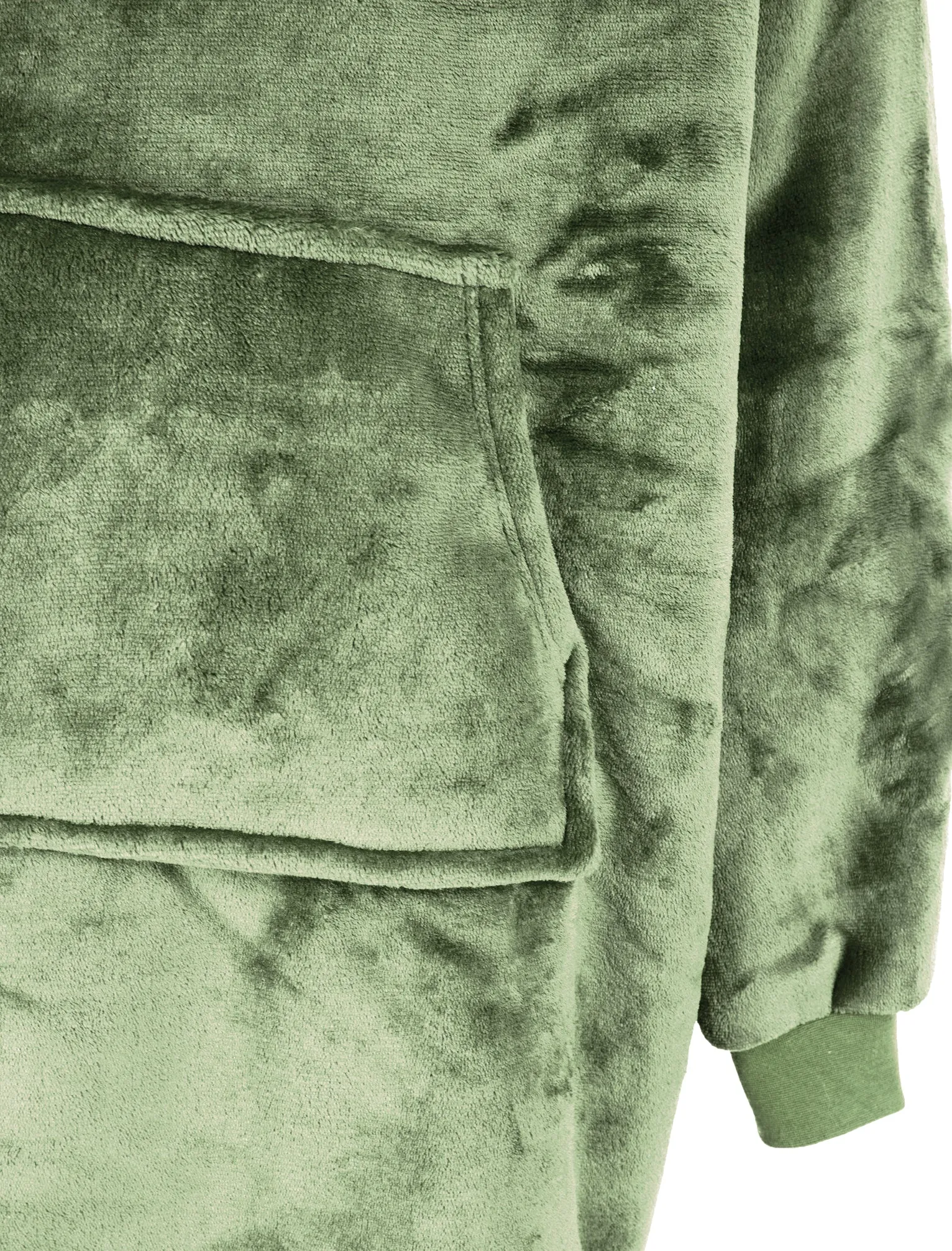Adult Grizzly Soft Fleece Borg Lined Oversized Hooded Blanket with Pocket in Deep Lichen Green - Tokyo Laundry sold by Tokyo Laundry product image thumbnail 3