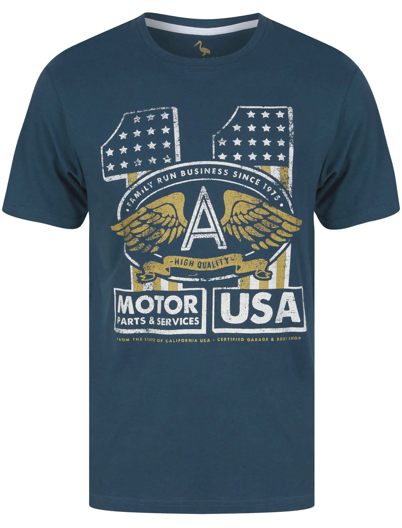 Motor 11 Motif Cotton Jersey T-Shirt in Insignia Blue - South Shore sold by Tokyo Laundry