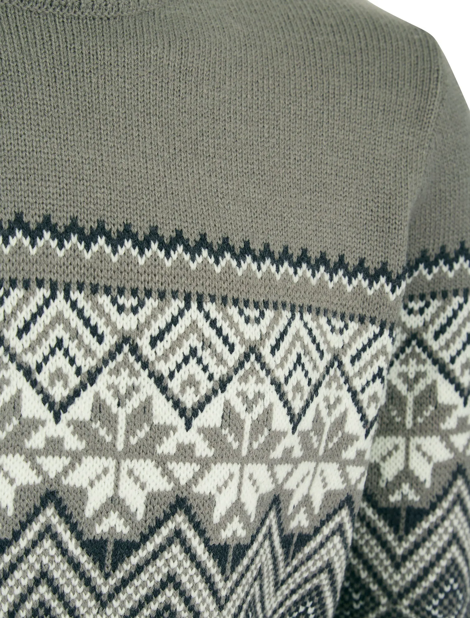 Howe Nordic Fair Isle Design Knitted Crew Neck Jumper in Dark Grey Marl - Kensington Eastside sold by Tokyo Laundry product image thumbnail 3