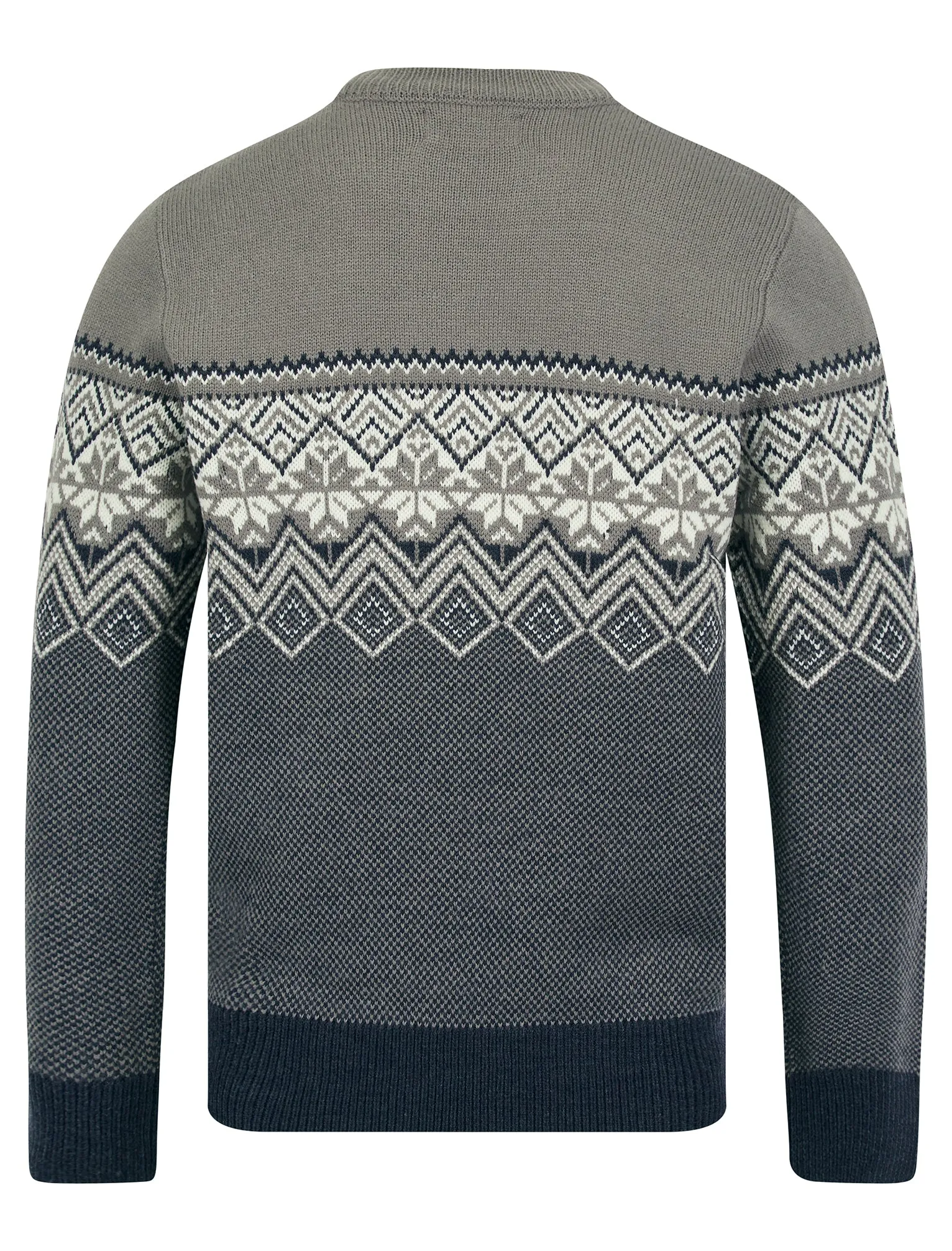 Howe Nordic Fair Isle Design Knitted Crew Neck Jumper in Dark Grey Marl - Kensington Eastside sold by Tokyo Laundry product image thumbnail 2