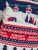 Men's Cable Car Jacquard Nordic Fair Isle Christmas Jumper in Sapphire Blue - Merry Christmas sold by Tokyo Laundry