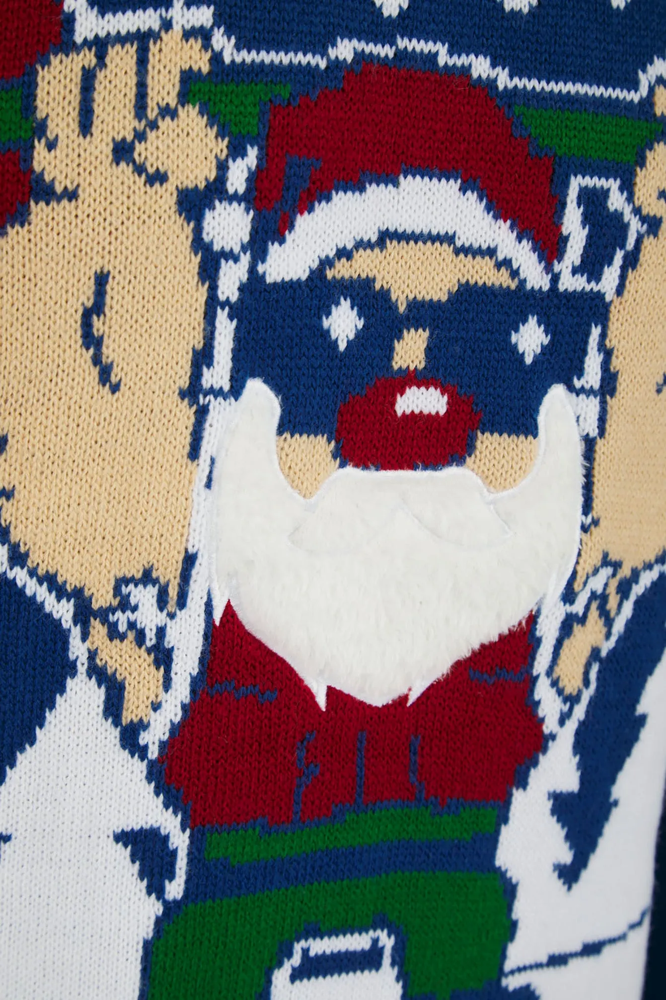Men's Ho Ho Ho It Motif Novelty Knitted Christmas Jumper in Sapphire Blue - Merry Christmas sold by Tokyo Laundry product image thumbnail 3
