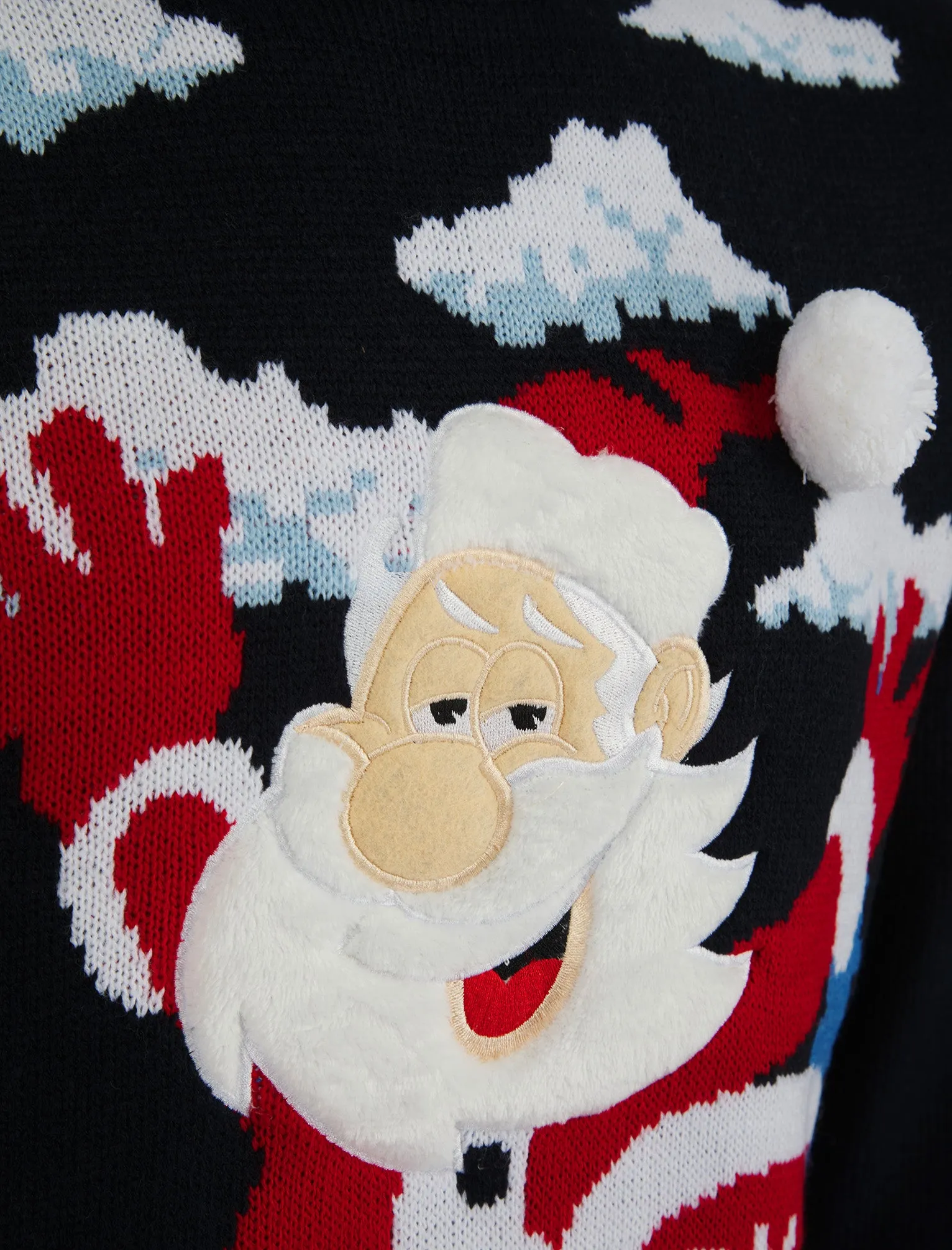 Men's Christmas Santa Motif Novelty Knitted Christmas Jumper in Ink - Merry Christmas sold by Tokyo Laundry product image thumbnail 3