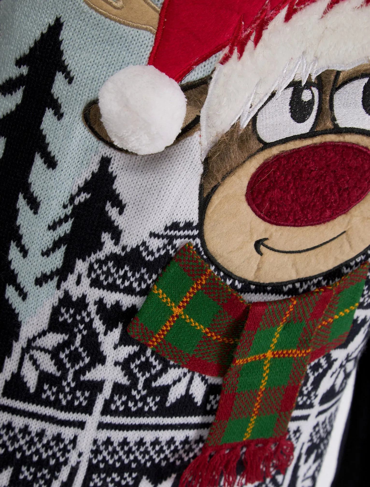 Men's Snow Deer Motif Novelty Christmas Jumper in Ink - Merry Christmas sold by Tokyo Laundry product image thumbnail 3