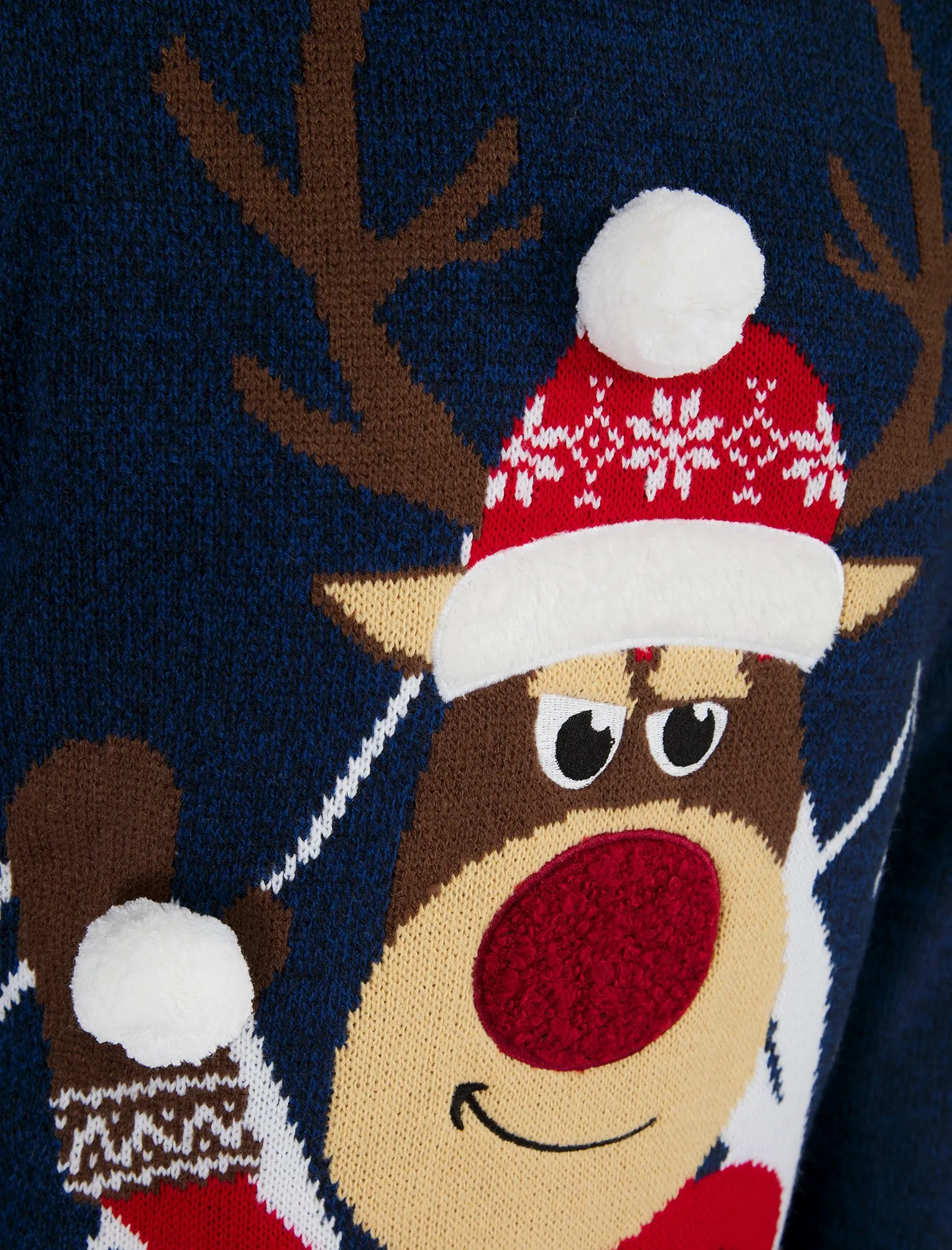 Men's Christmas Mountain Motif Novelty Christmas Jumper in Ink / Sapphire Twist - Merry Christmas sold by Tokyo Laundry product image thumbnail 3