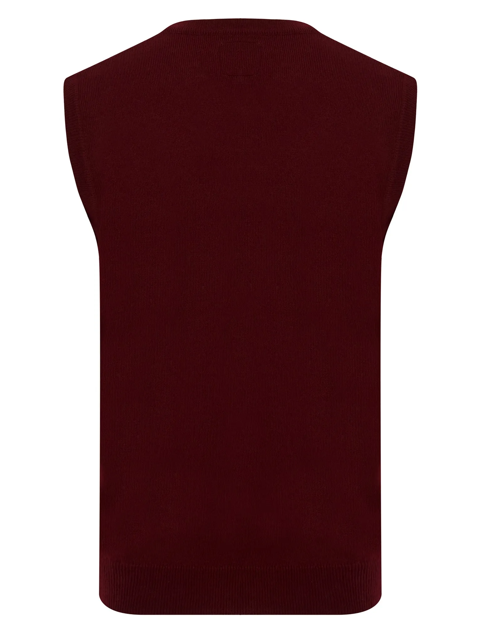 Men's Candy Tree Motif Novelty Knitted Christmas V-Neck Sleeveless Tank Top in Claret - Merry Christmas sold by Tokyo Laundry product image thumbnail 2