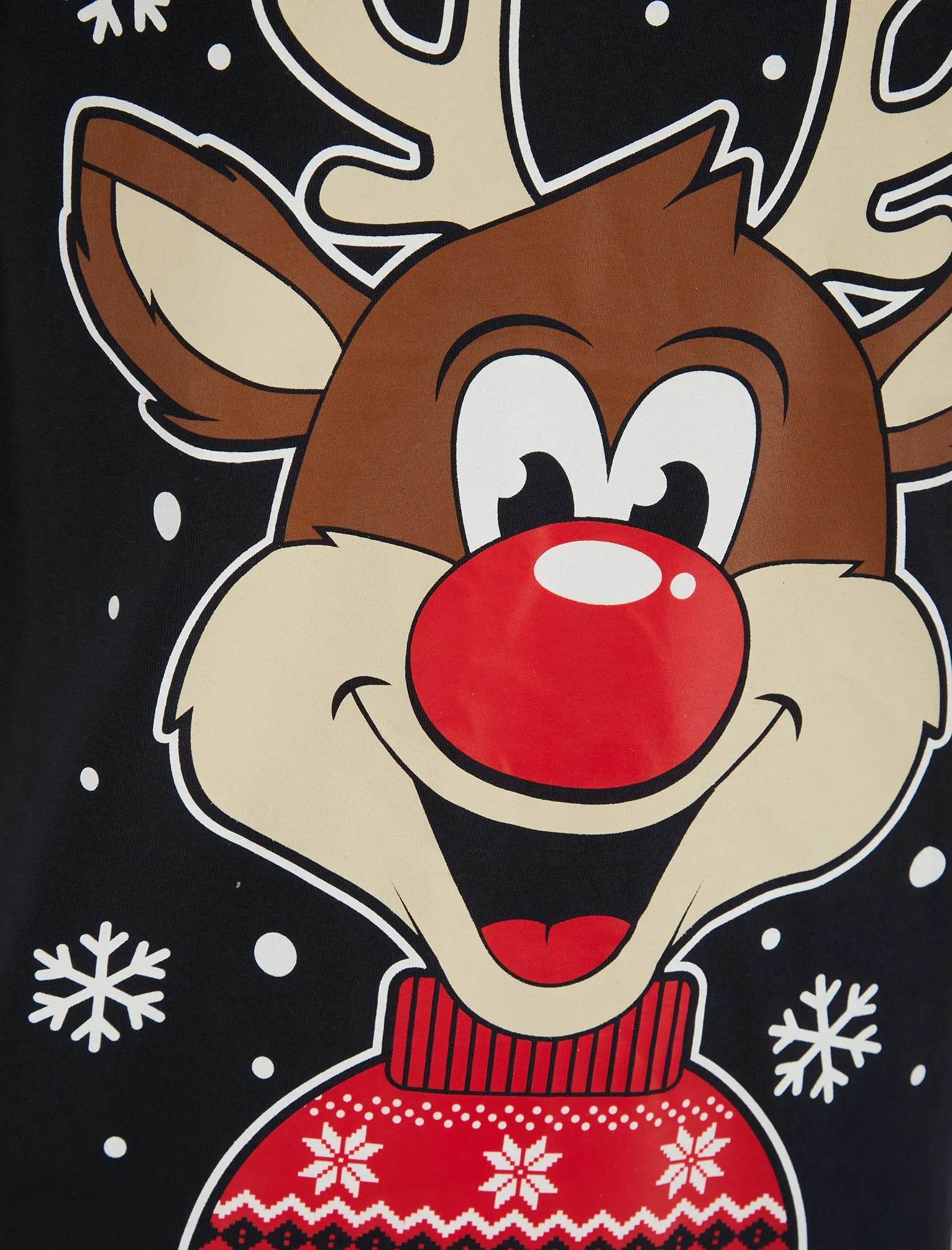 Men's Snowflake Reindeer Motif Novelty Cotton Christmas T-Shirt in Sky Captain Navy - Merry Christmas sold by Tokyo Laundry product image thumbnail 3