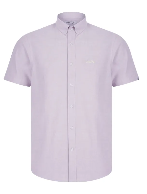Tiberius Short Sleeve Oxford Cotton Shirt in Lilac  - Tokyo Laundry made by Tokyo Laundry