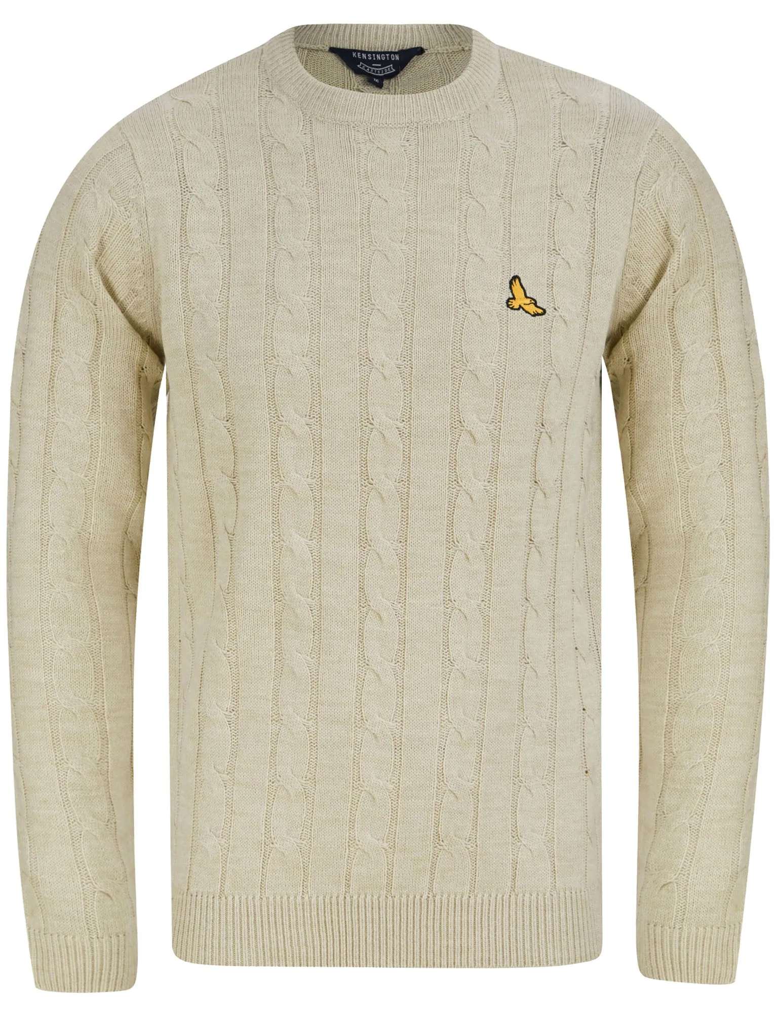 Clyde Cable Knit Crew Neck Jumper in Oatgrey Marl - Kensington Eastside sold by Tokyo Laundry