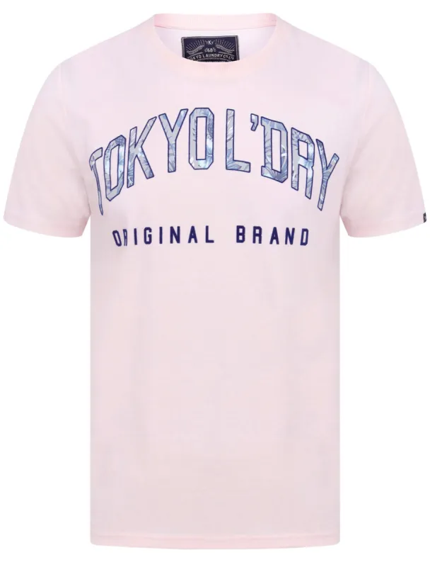 Mokapu Bay Flocked Pattern Motif Cotton Jersey T-Shirt in Blushing Pink - Tokyo Laundry sold by Tokyo Laundry