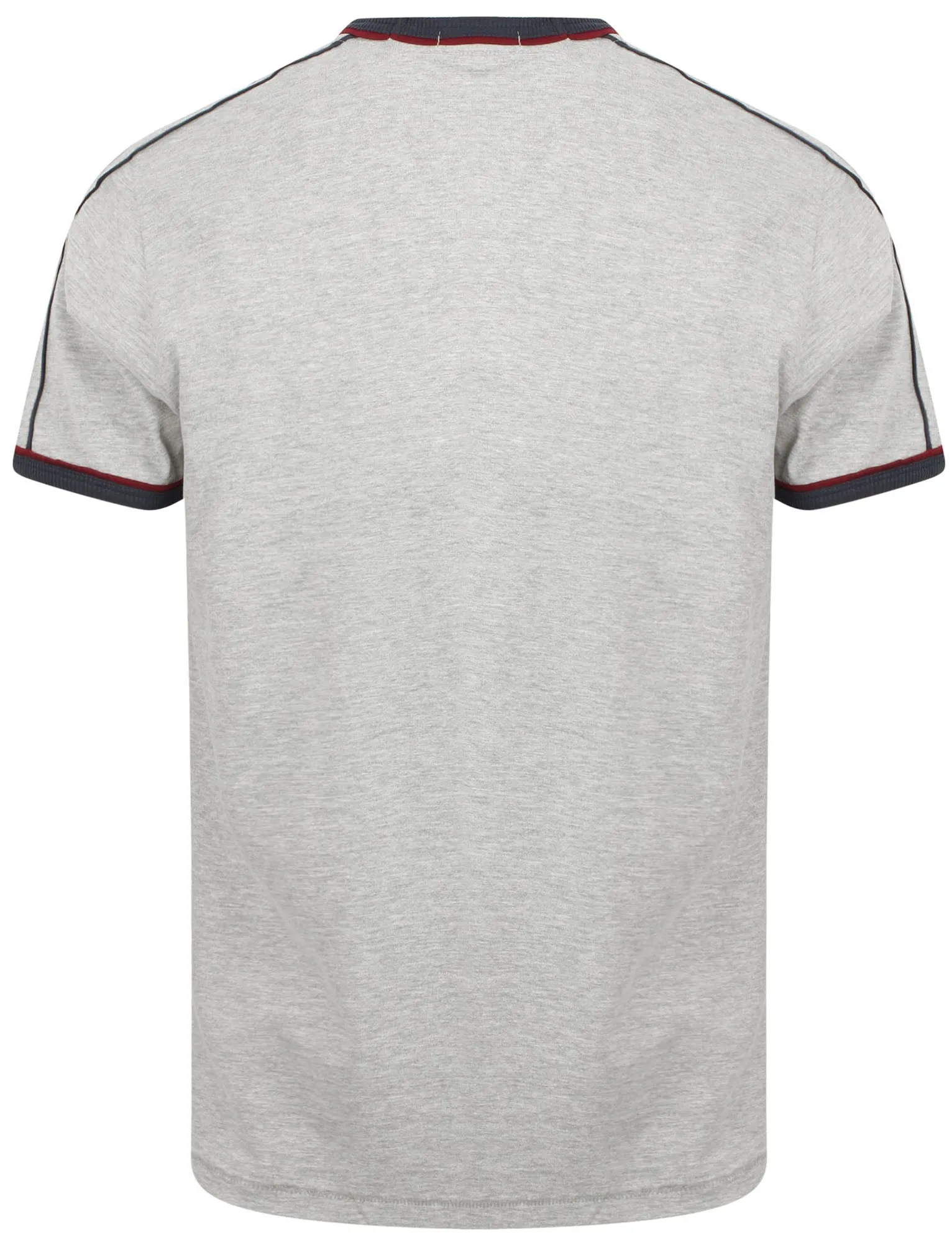 Fernfield Cotton T-Shirt with Woven Stripe Sleeves in Light Grey Marl - Tokyo Laundry sold by Tokyo Laundry product image thumbnail 2