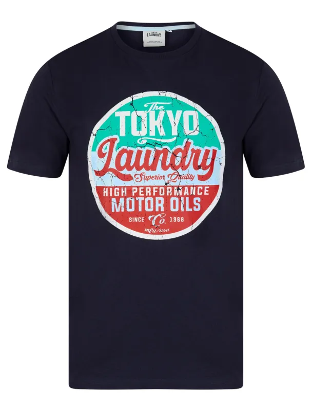 Cressingham Motif Cotton Jersey Crew Neck T-Shirt in Inkling - Tokyo Laundry sold by Tokyo Laundry