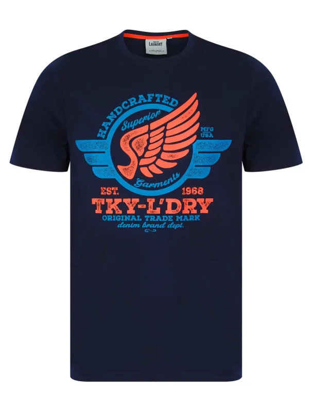 Hampson Motif Cotton Jersey T-Shirt in Sky Captain Navy - Tokyo Laundry sold by Tokyo Laundry