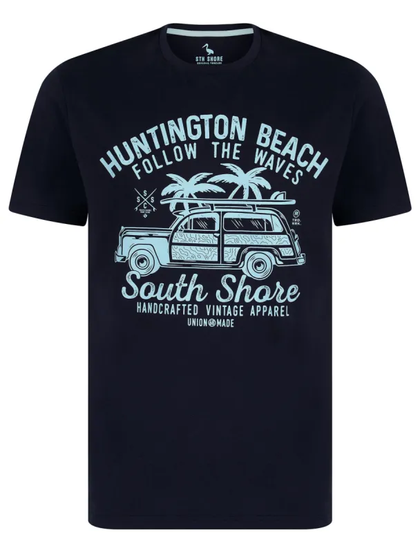 Colwell Motif Cotton Jersey T-Shirt in Sky Captain Navy - South Shore sold by Tokyo Laundry