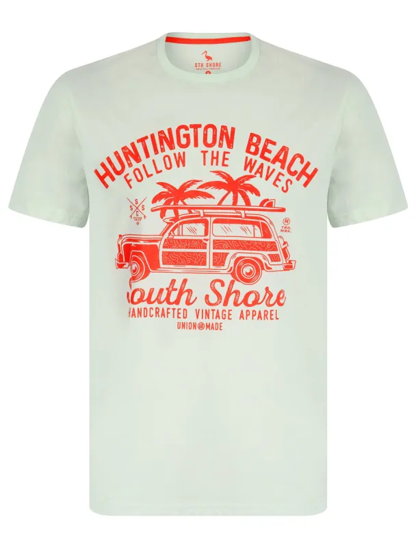 Colwell Motif Cotton Jersey T-Shirt in Hint Of Mint - South Shore sold by Tokyo Laundry