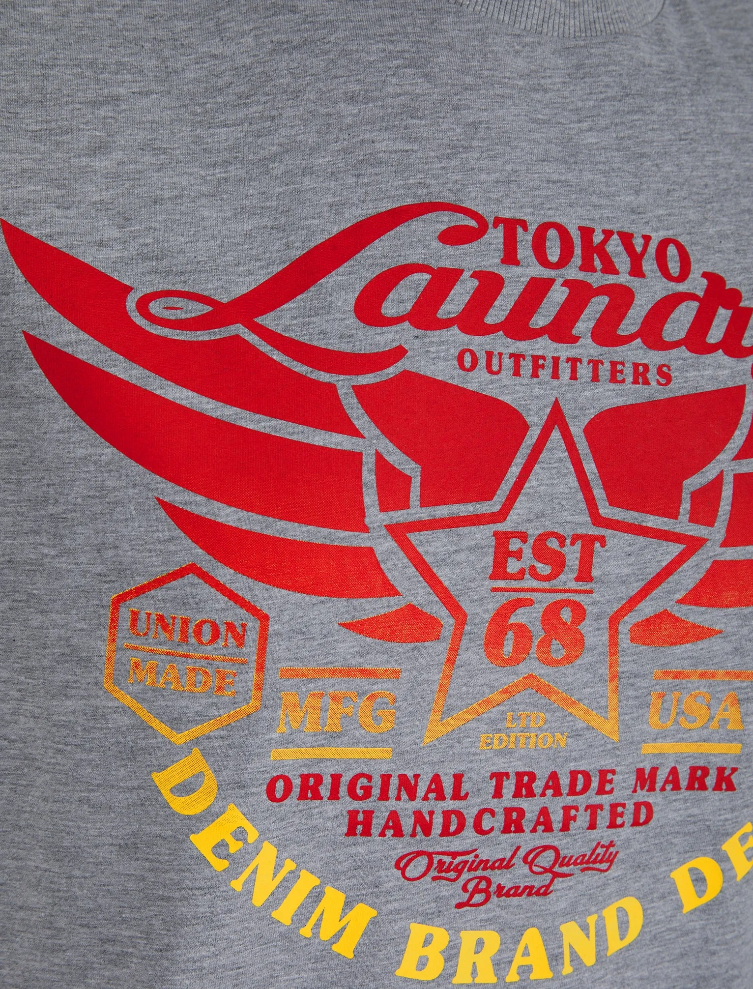 Westwood Gradient Print Motif Cotton Jersey Crew Neck T-Shirt in Light Grey Marl - Tokyo Laundry sold by Tokyo Laundry product image thumbnail 3