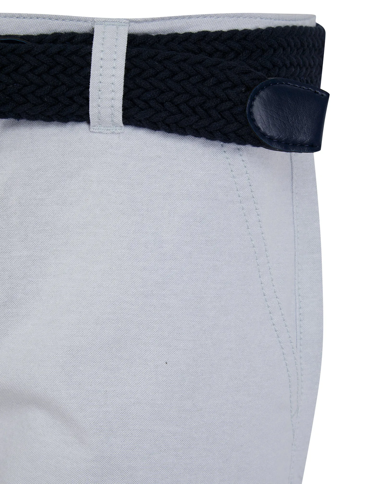 Armando Cotton Chino Shorts with Woven Belt in Pearl Blue - Tokyo Laundry sold by Tokyo Laundry product image thumbnail 3