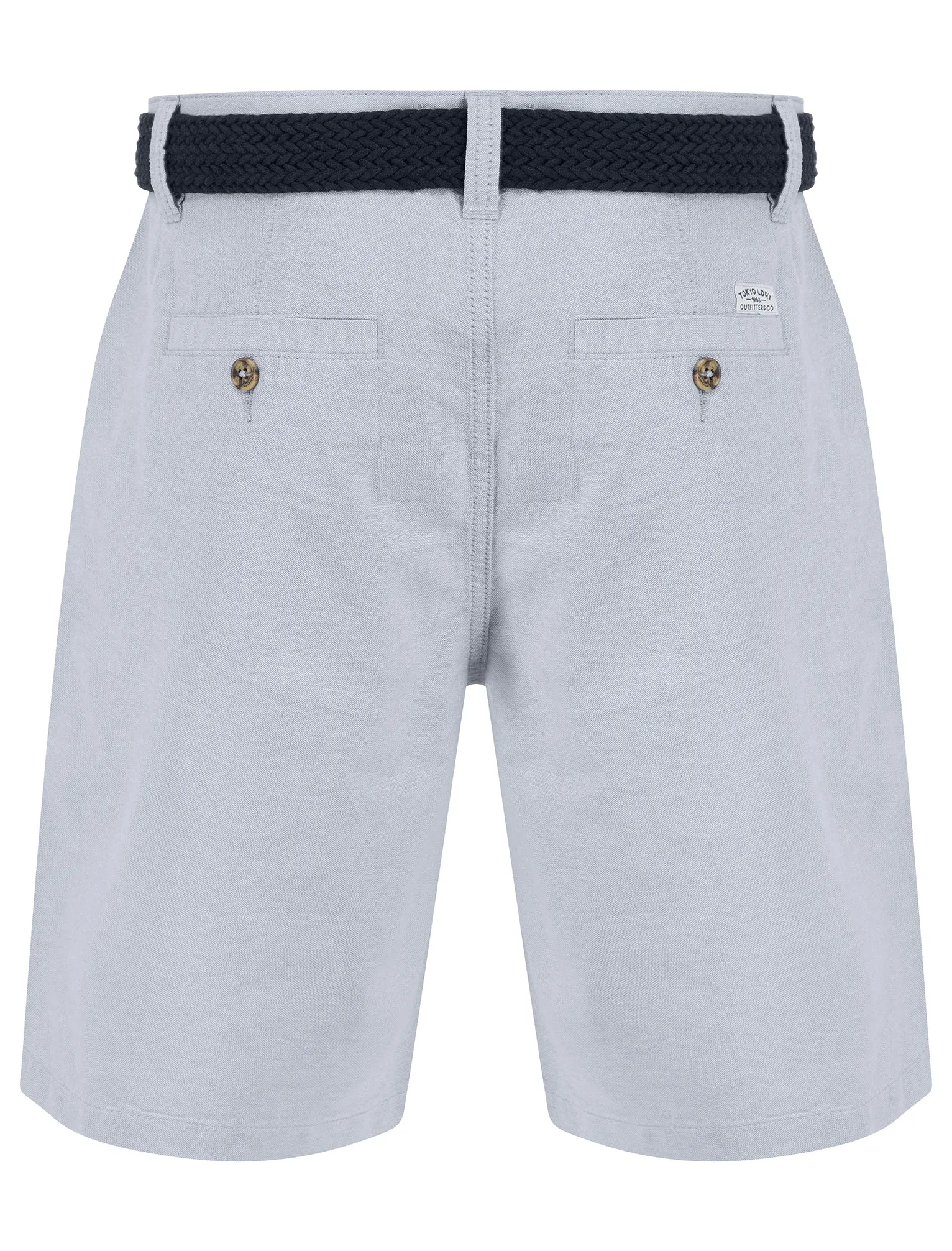 Armando Cotton Chino Shorts with Woven Belt in Pearl Blue - Tokyo Laundry sold by Tokyo Laundry product image thumbnail 2