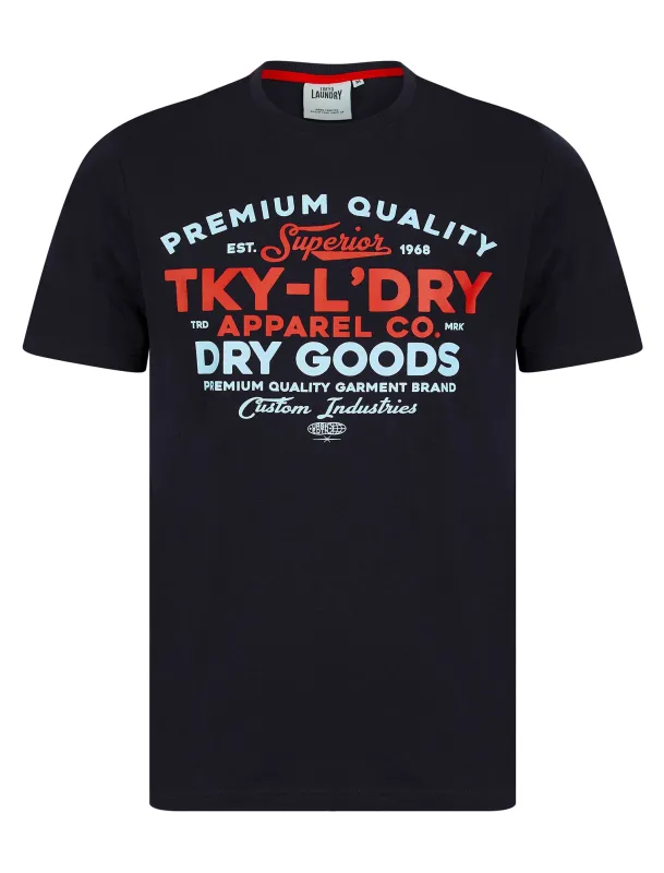 Braemar Vintage Retro Motif Cotton Jersey T-Shirt in Inkling - Tokyo Laundry sold by Tokyo Laundry
