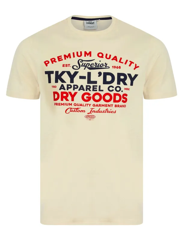 Braemar Vintage Retro Motif Cotton Jersey T-Shirt in Summer Sand - Tokyo Laundry sold by Tokyo Laundry