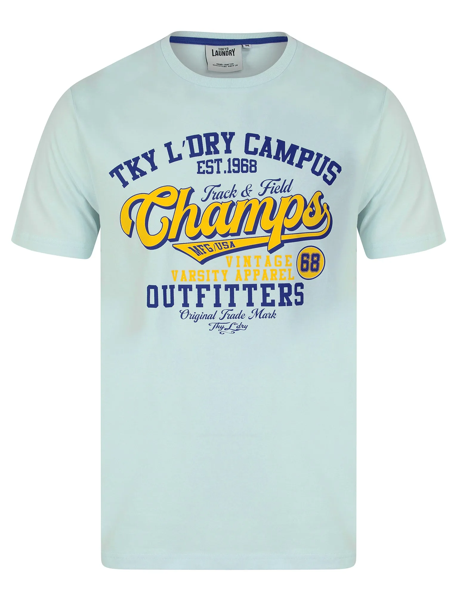 Barkway Vintage Retro Motif Cotton Jersey T-Shirt in Ice Water - Tokyo Laundry sold by Tokyo Laundry