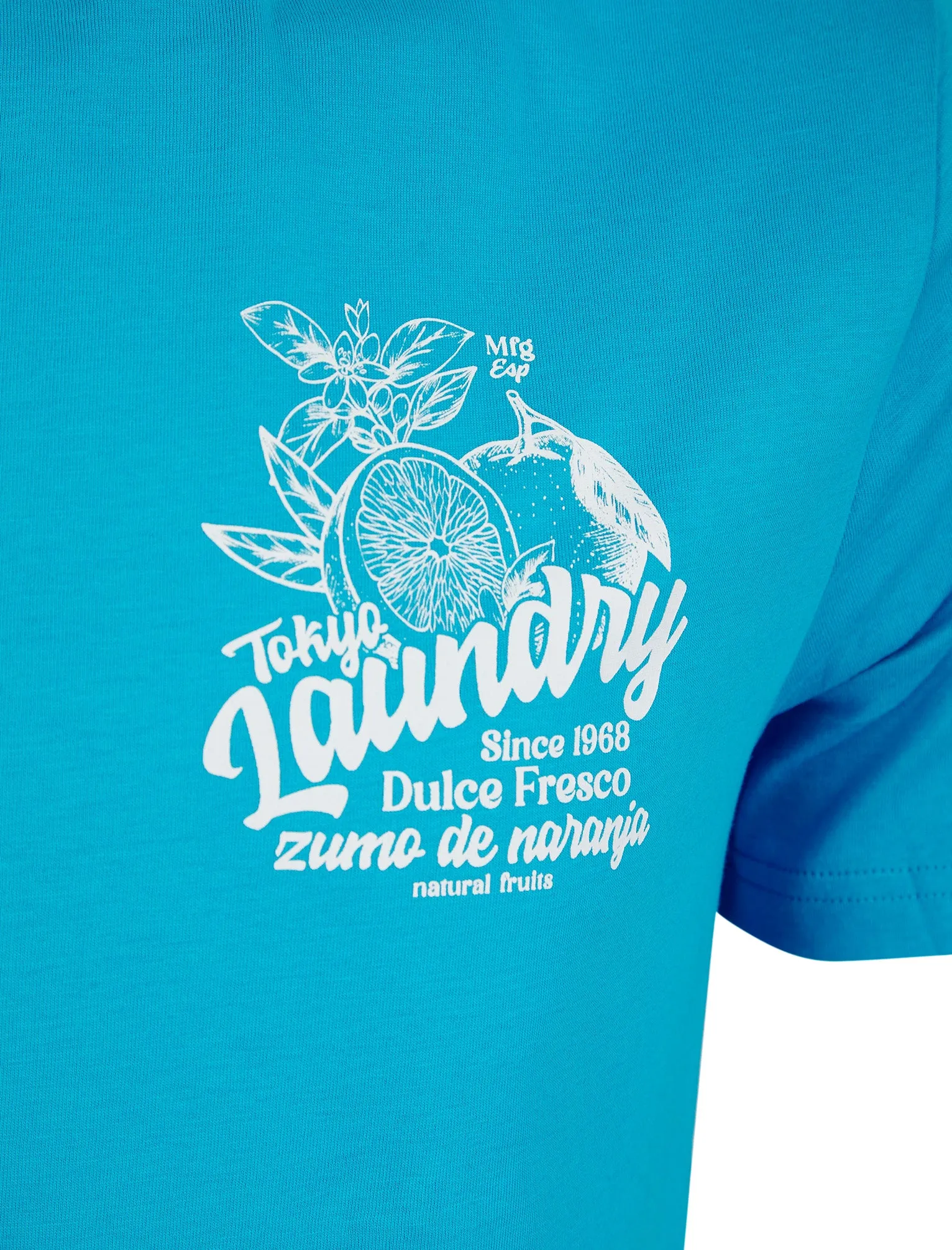 Arlington Vintage Retro Reverse Print Cotton Jersey T-Shirt in Hawaiian Ocean - Tokyo Laundry sold by Tokyo Laundry product image thumbnail 4