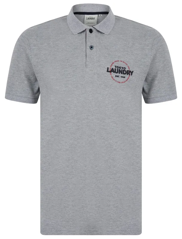 Kairo Cotton Pique Polo Shirt in Light Grey Marl - Tokyo Laundry sold by Tokyo Laundry