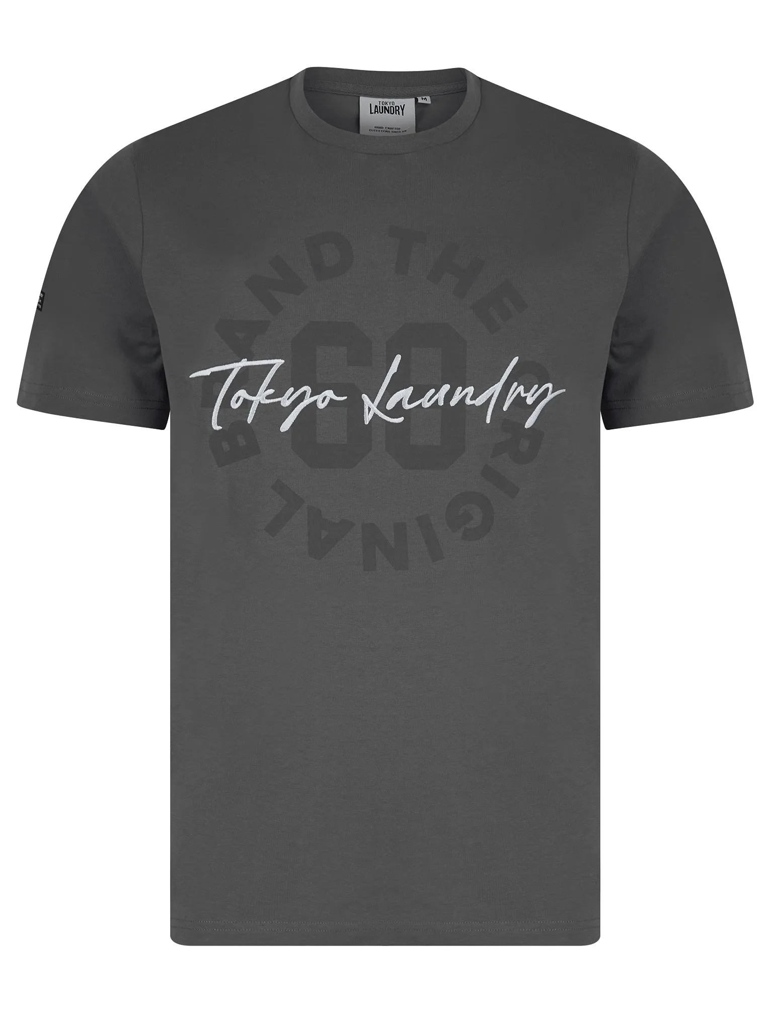 Carcle Embroidery & Print Motif Cotton Jersey T-Shirt in Quiet Shade Grey - Tokyo Laundry sold by Tokyo Laundry