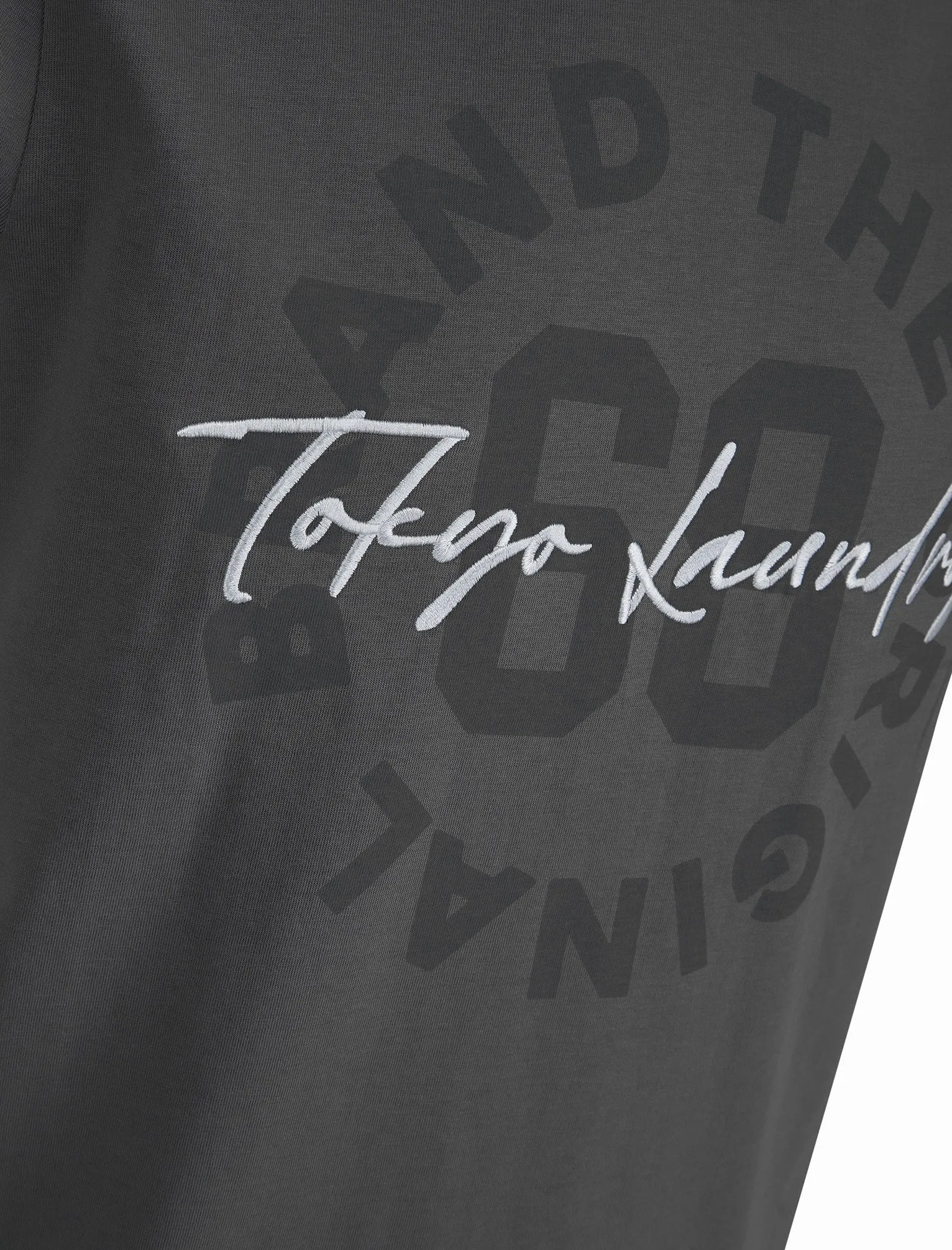 Carcle Embroidery & Print Motif Cotton Jersey T-Shirt in Quiet Shade Grey - Tokyo Laundry sold by Tokyo Laundry product image thumbnail 3