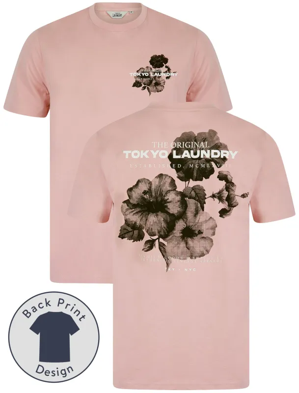 Redact Vintage Retro Reverse Print Cotton Jersey T-Shirt in Zephyr Rose - Tokyo Laundry sold by Tokyo Laundry