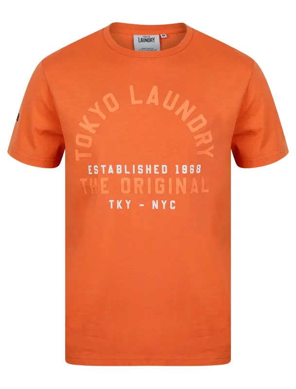 Lewes Vintage Retro Motif Cotton Jersey T-Shirt in Orange - Tokyo Laundry sold by Tokyo Laundry