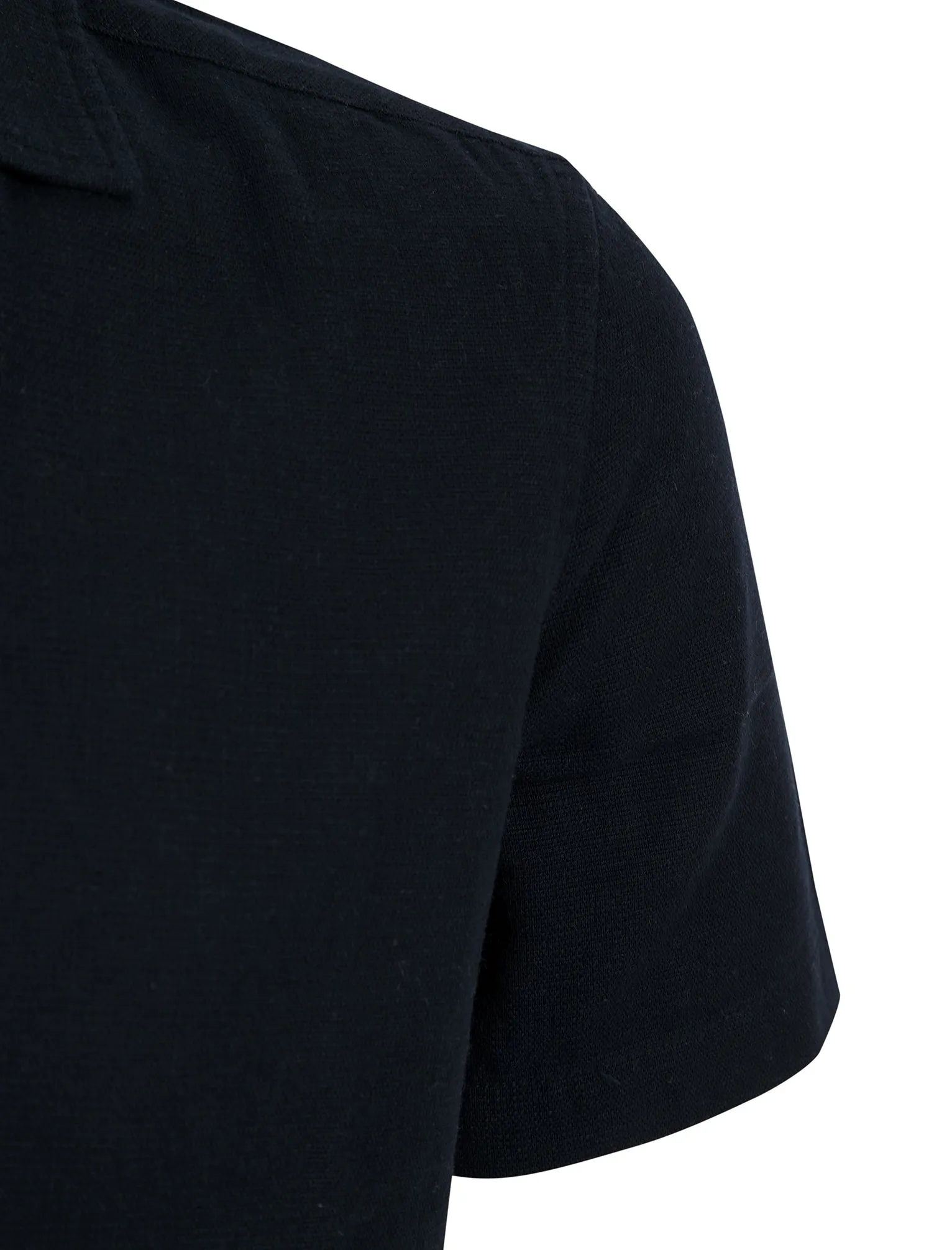 Berlio Lightweight Cotton Slub Short Sleeve Cuban Collar Summer Shirt in Sky Captain Navy - Kensington Eastside sold by Tokyo Laundry product image thumbnail 3