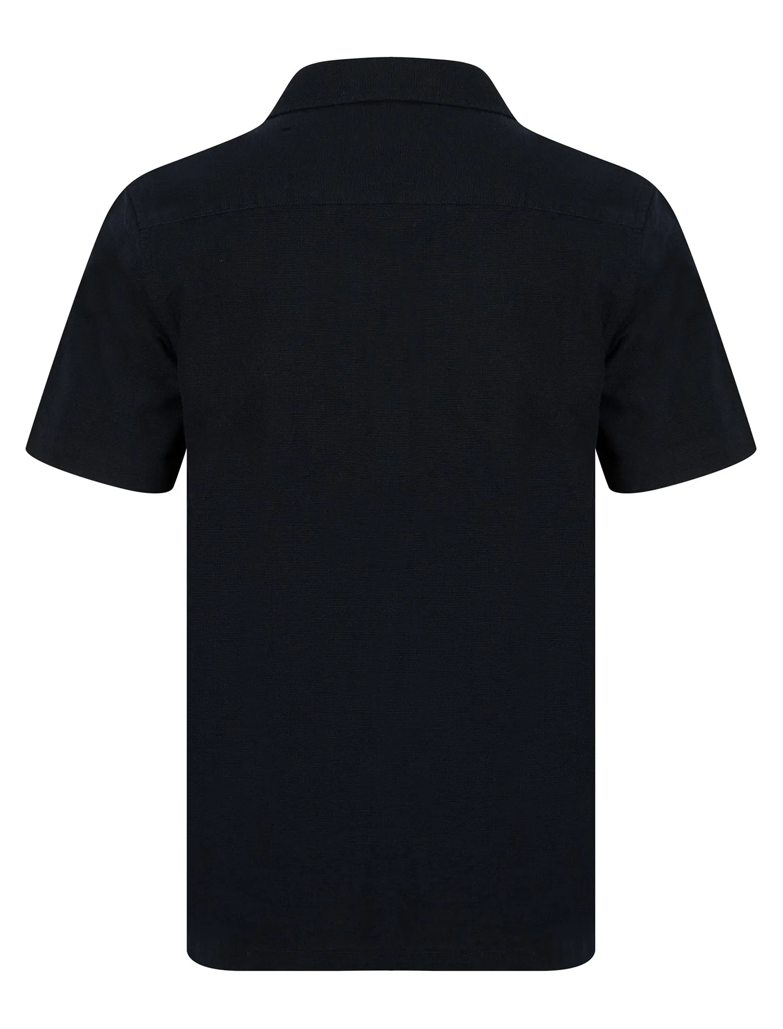Berlio Lightweight Cotton Slub Short Sleeve Cuban Collar Summer Shirt in Sky Captain Navy - Kensington Eastside sold by Tokyo Laundry product image thumbnail 2