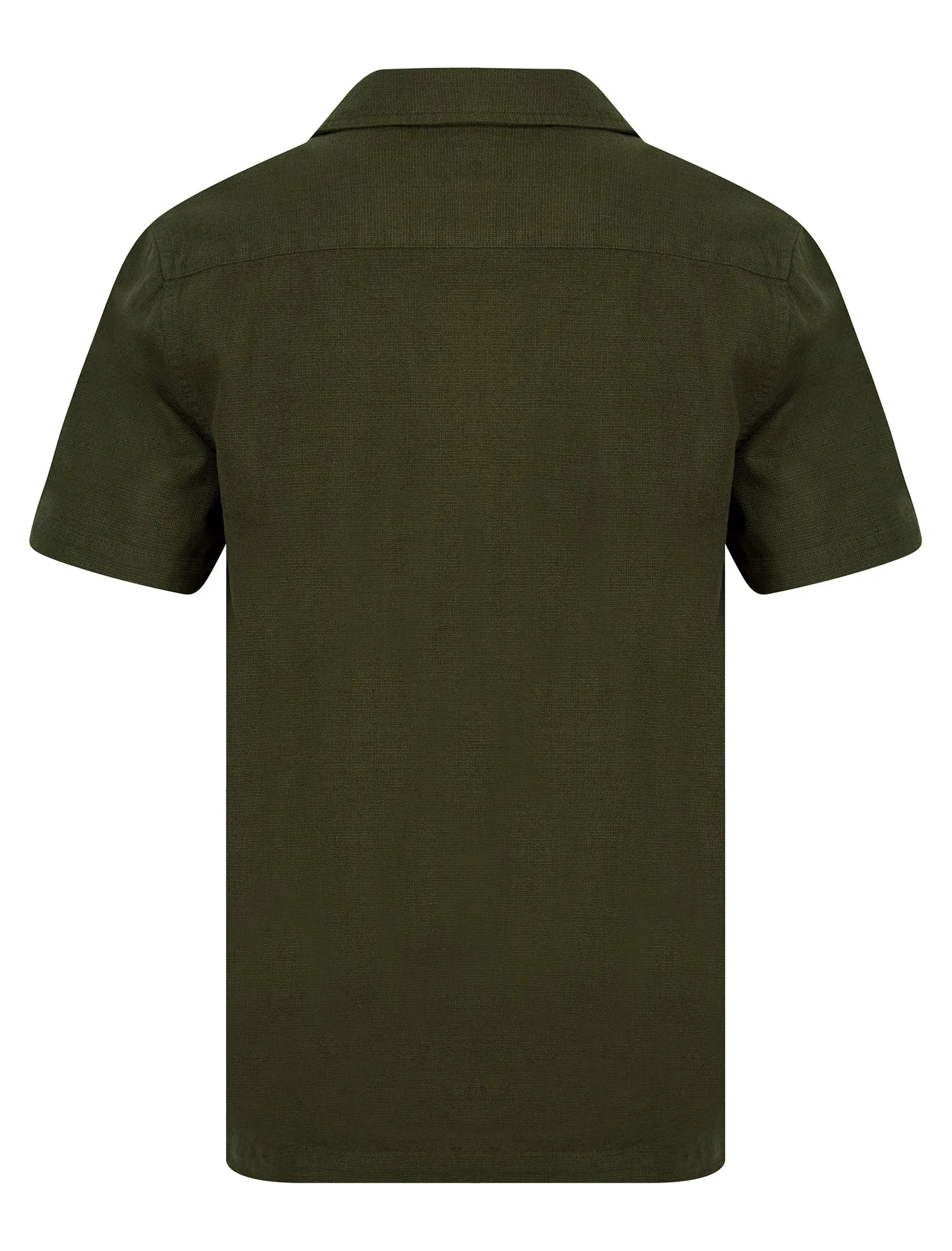 Berlio Lightweight Cotton Slub Short Sleeve Cuban Collar Summer Shirt in Grape Leaf - Kensington Eastside sold by Tokyo Laundry product image thumbnail 2