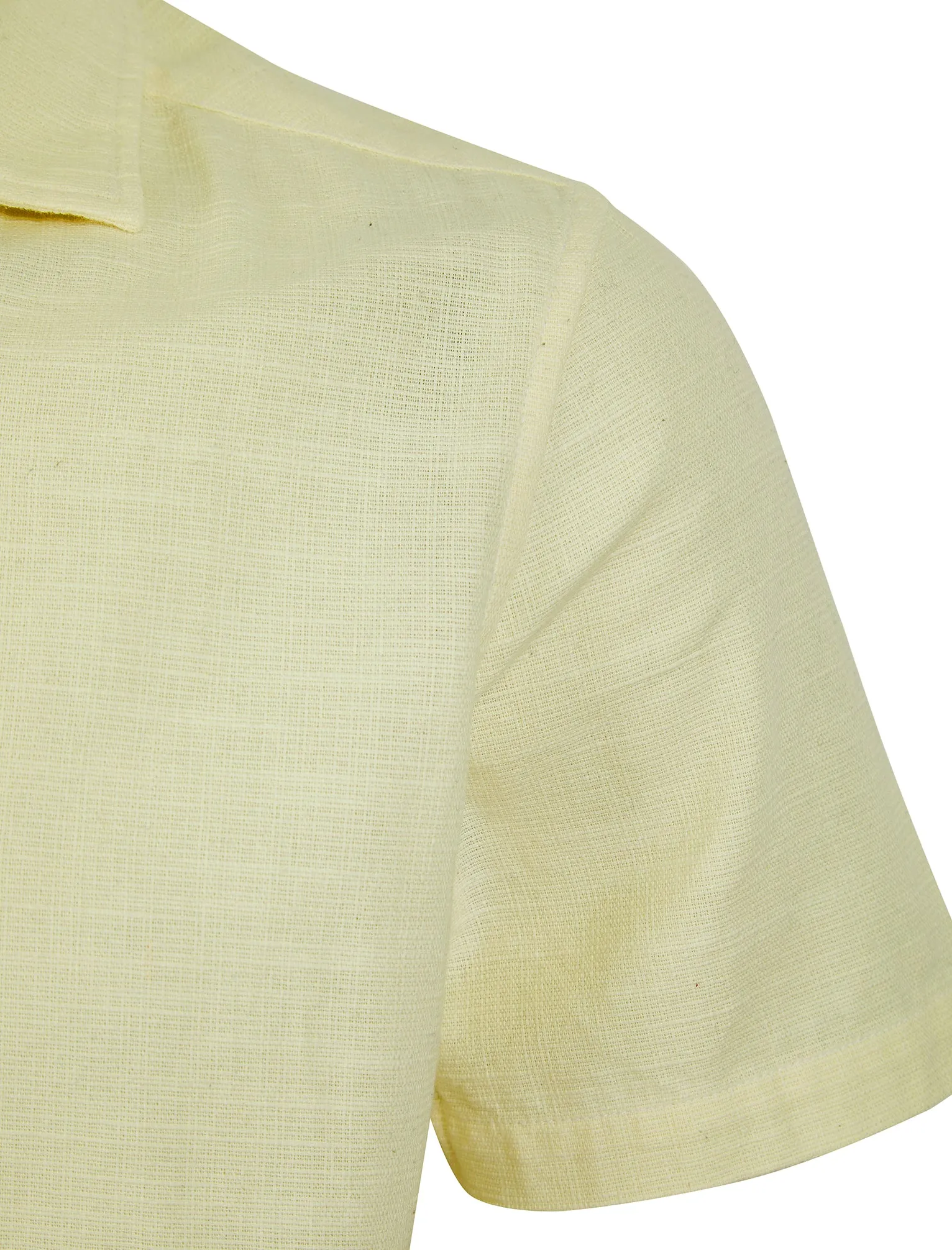 Berlio Lightweight Cotton Slub Short Sleeve Cuban Collar Summer Shirt in Snow White - Kensington Eastside sold by Tokyo Laundry product image thumbnail 3