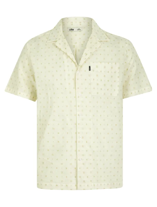 Bastien Lightweight Cotton Short Sleeve Cuban Collar Summer Shirt in Snow White - Tokyo Laundry sold by Tokyo Laundry