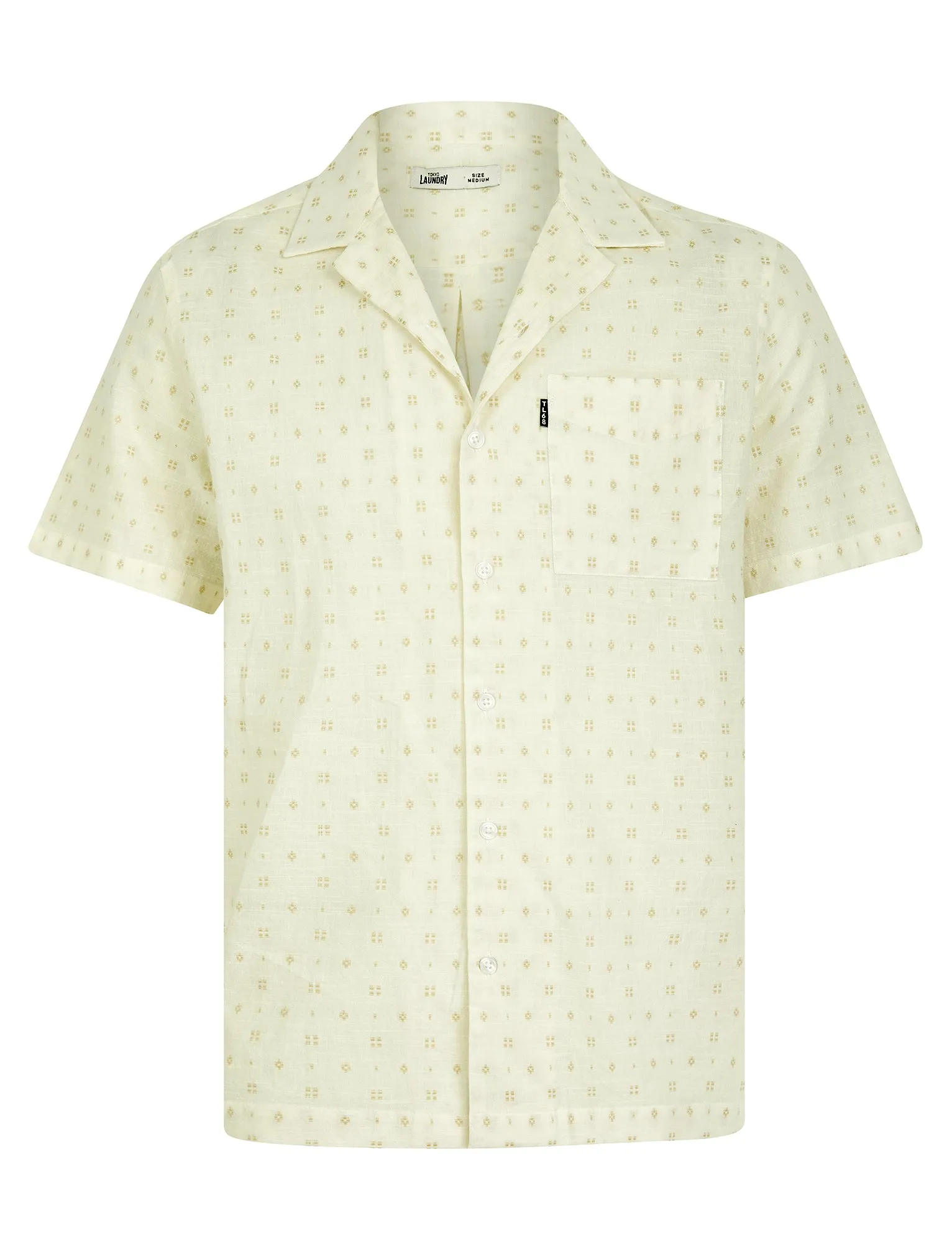 Bastien Lightweight Cotton Short Sleeve Cuban Collar Summer Shirt in Snow White - Tokyo Laundry sold by Tokyo Laundry