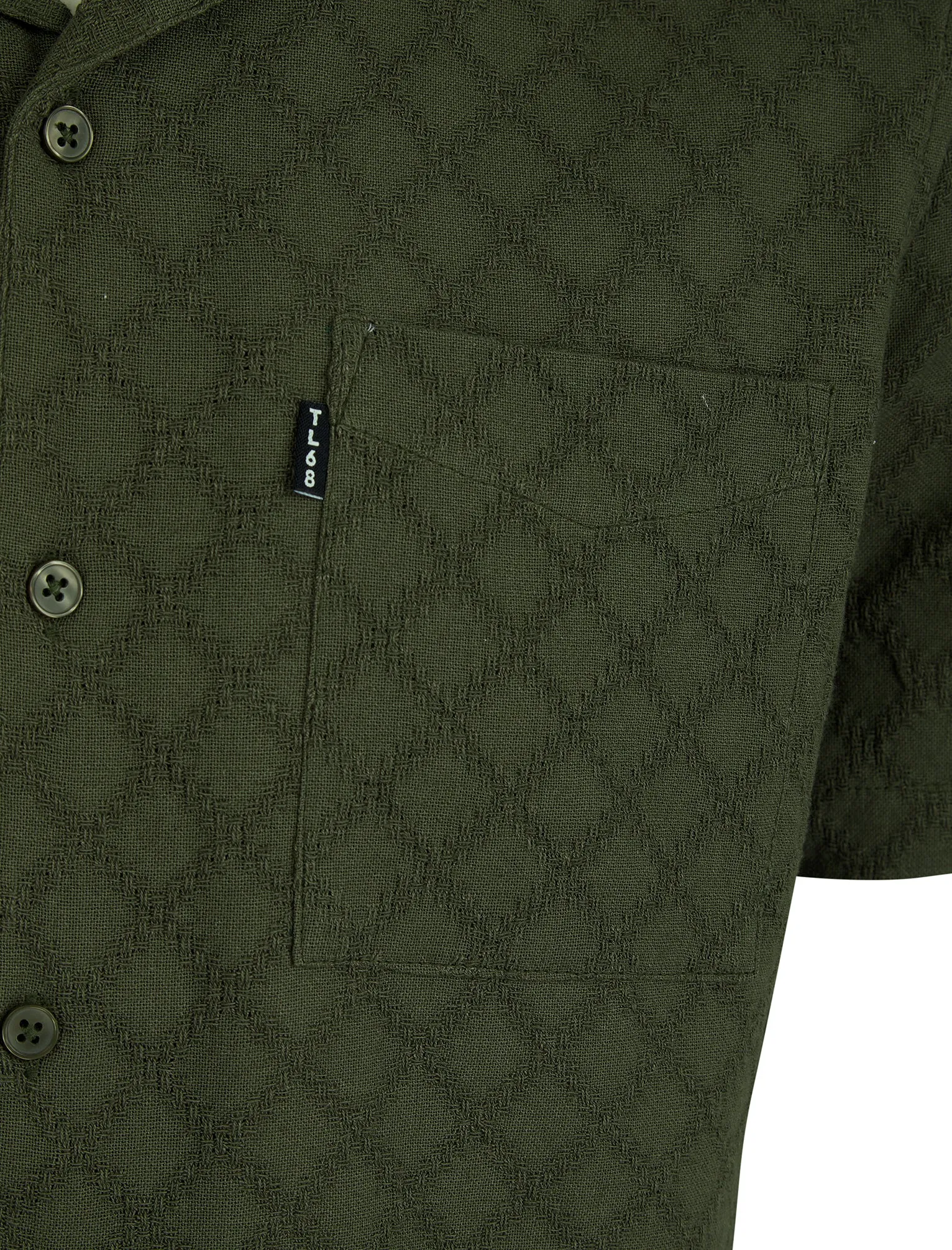 Alvaro Lightweight Cotton Short Sleeve Cuban Collar Summer Shirt in Grape Leaf - Tokyo Laundry sold by Tokyo Laundry product image thumbnail 3