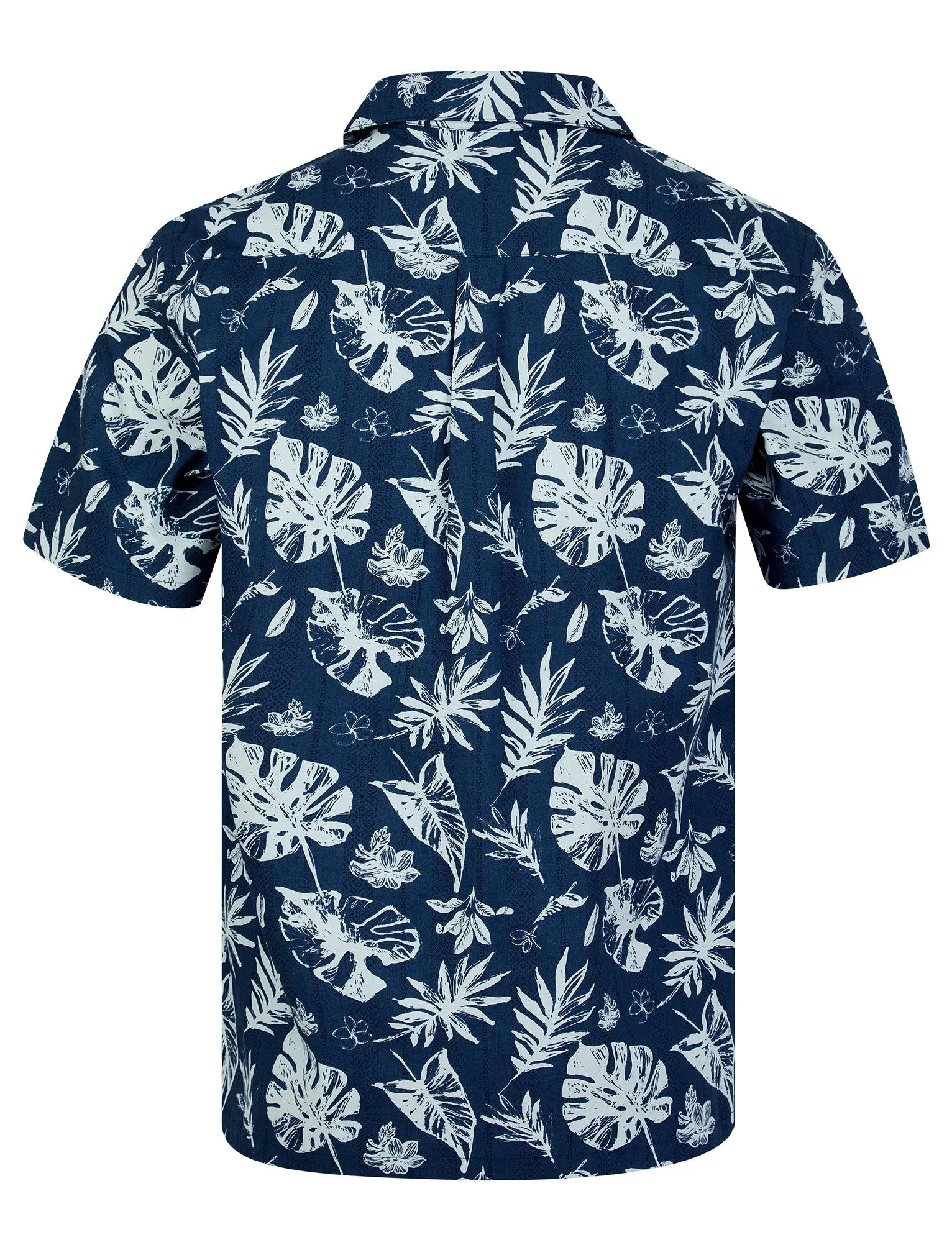 Patron de Hojas Tropical Palm Print Short Sleeve Open Collar Cotton Hawaiian Shirt in Ensign Blue - Tokyo Laundry sold by Tokyo Laundry product image thumbnail 2