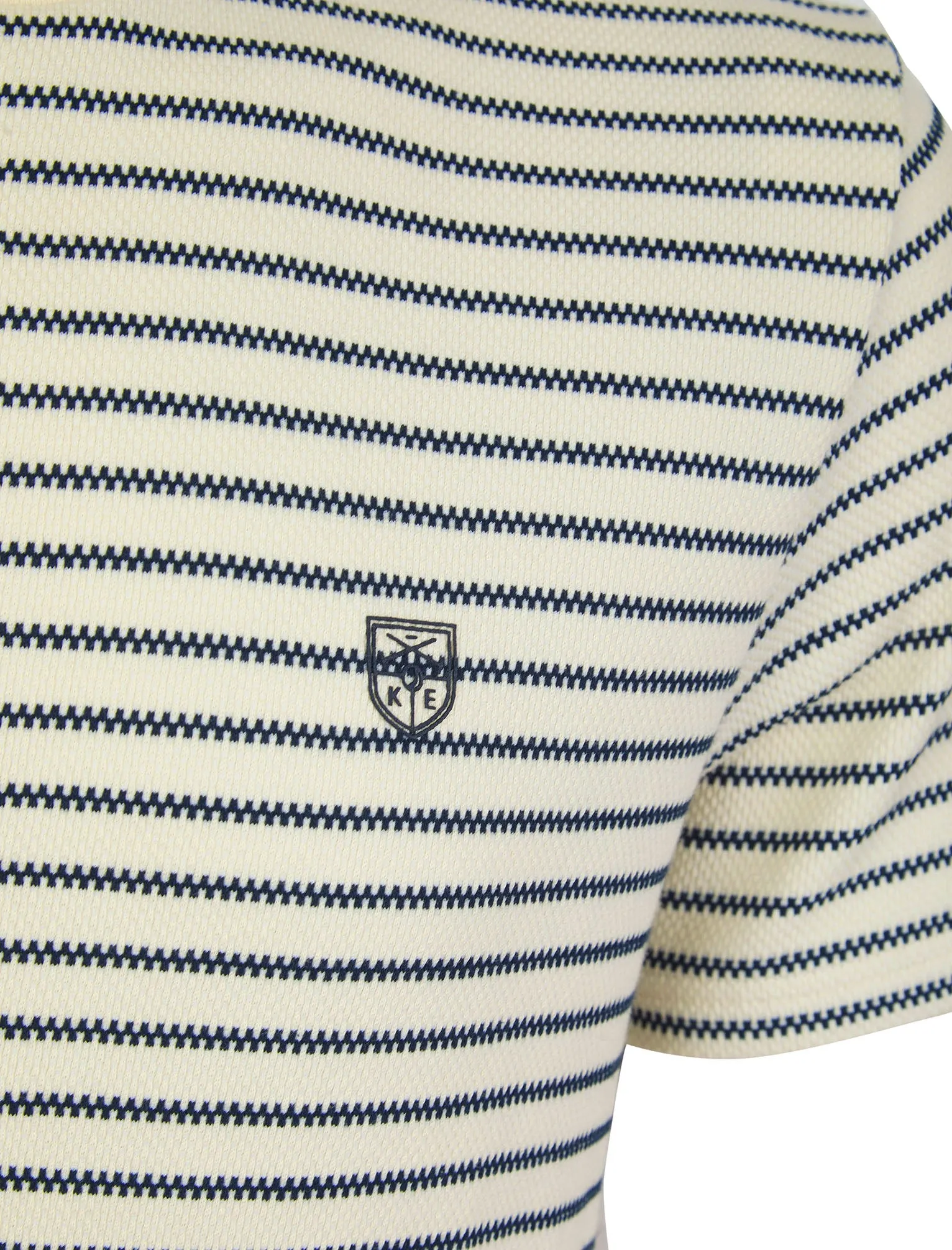 Wishford Stretch Cotton Striped Crew Neck T-Shirt in Jet Stream White - Kensington Eastside sold by Tokyo Laundry product image thumbnail 3