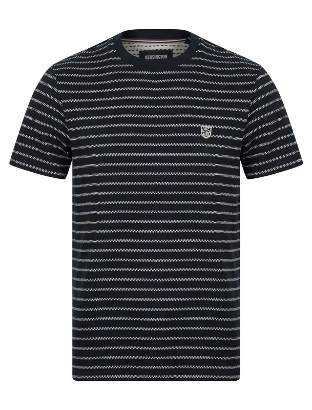Wishford Stretch Cotton Striped Crew Neck T-Shirt in Sky Captain Navy - Kensington Eastside sold by Tokyo Laundry