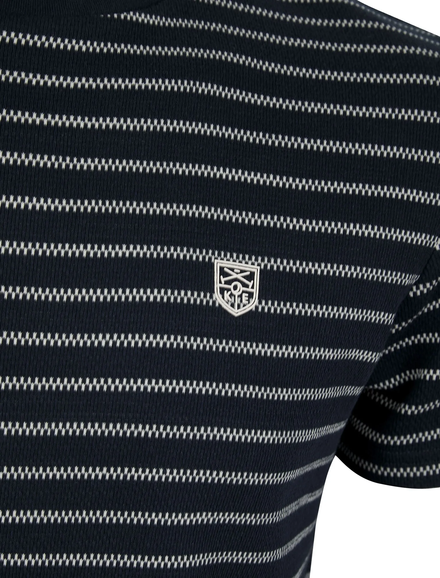 Wishford Stretch Cotton Striped Crew Neck T-Shirt in Sky Captain Navy - Kensington Eastside sold by Tokyo Laundry product image thumbnail 3