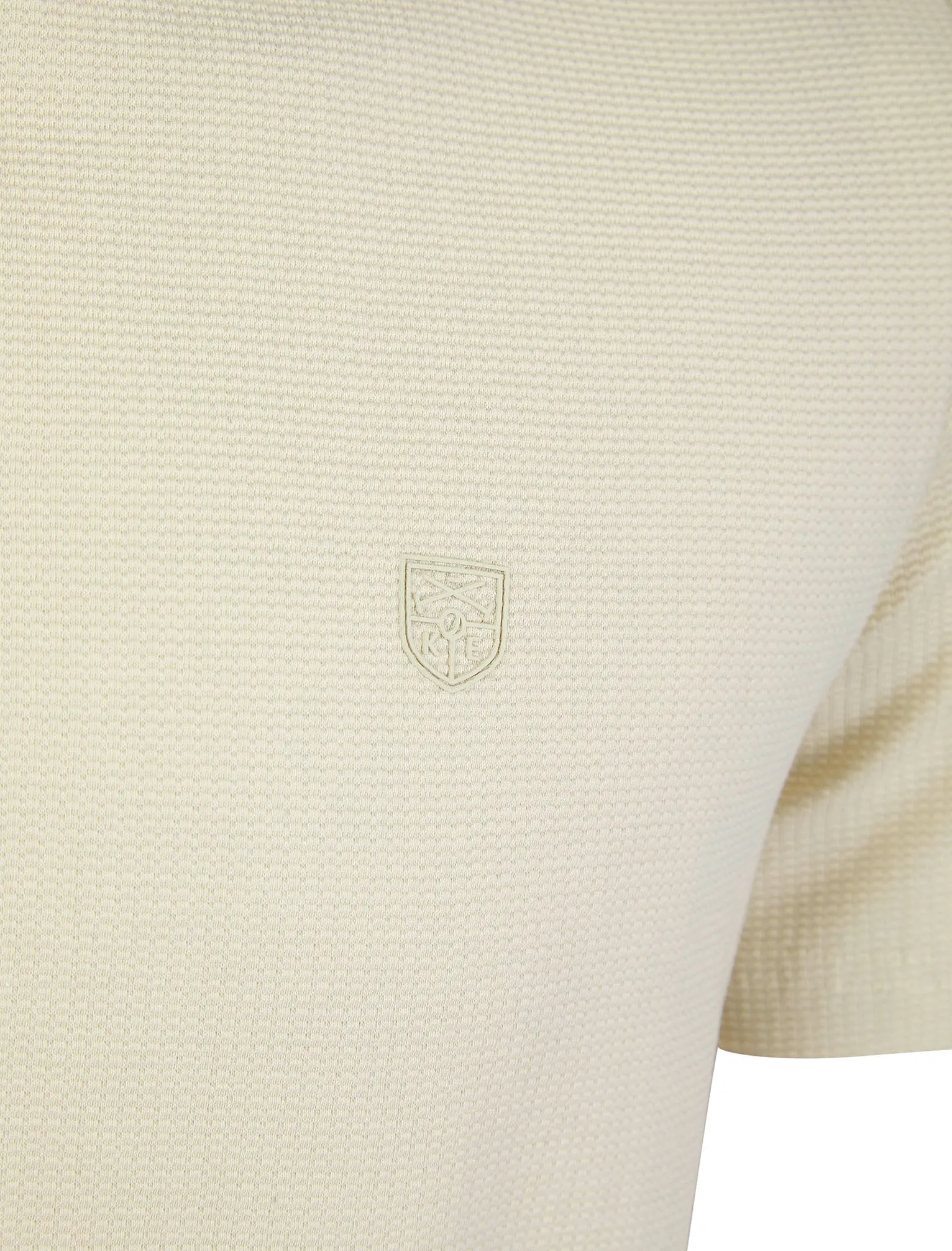 West Stretch Cotton Jacquard Weave Crew Neck T-Shirt in Jet Stream White - Kensington Eastside sold by Tokyo Laundry product image thumbnail 3