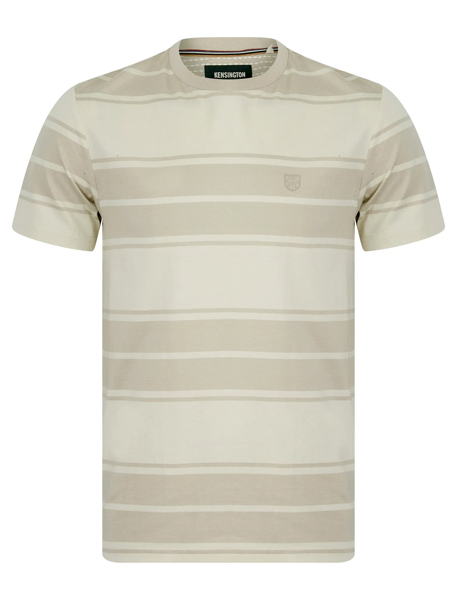 Whitecross Striped Cotton Jersey Crew Neck T-Shirt in Silver Lining - Kensington Eastside sold by Tokyo Laundry