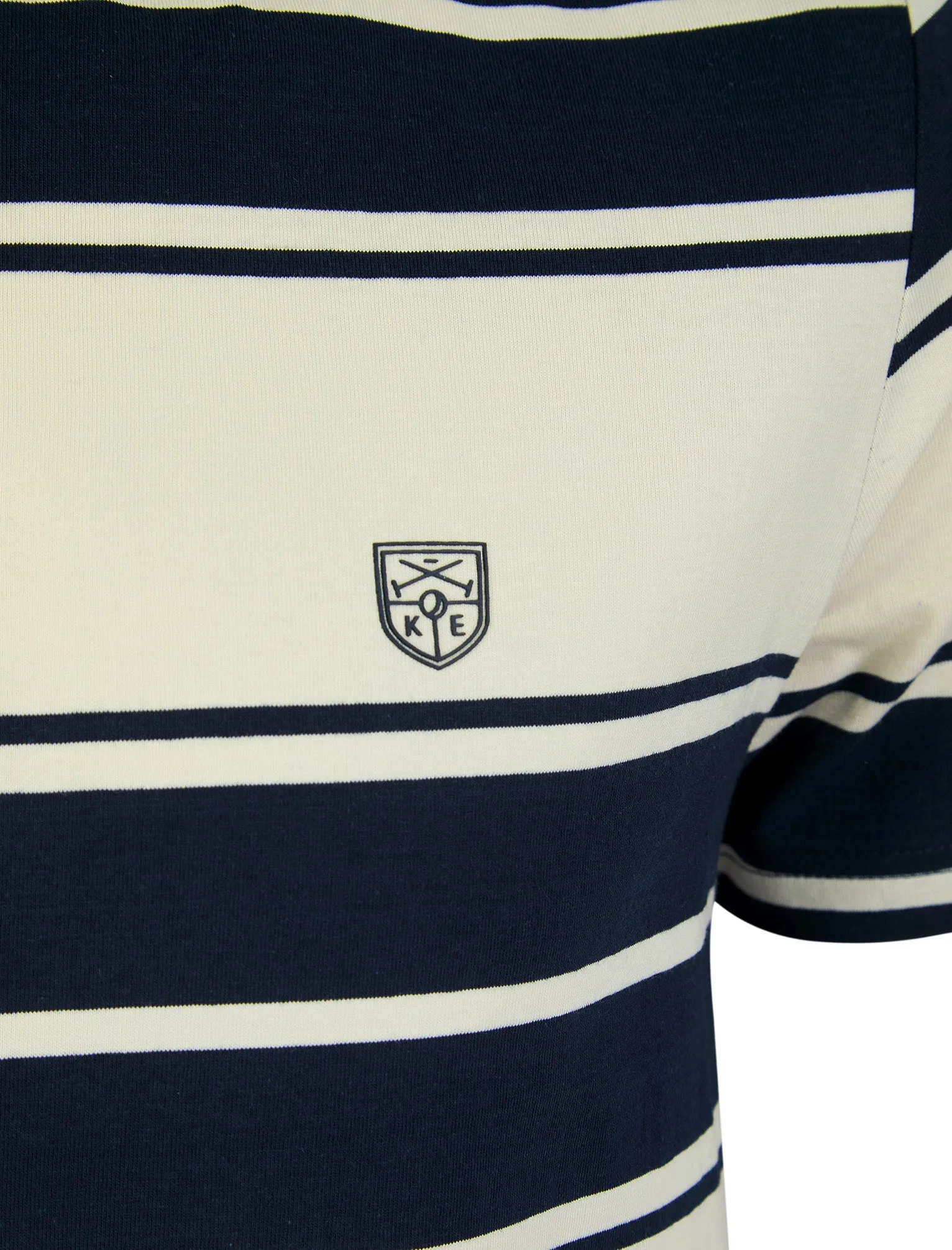 Whitecross Striped Cotton Jersey Crew Neck T-Shirt in Sky Captain Navy - Kensington Eastside sold by Tokyo Laundry product image thumbnail 3