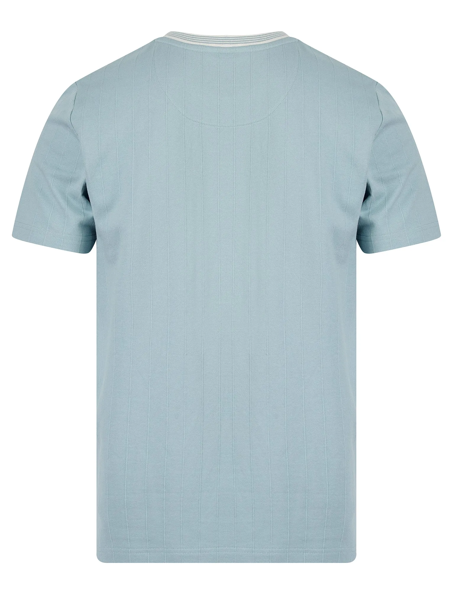 Windmill Stretch Cotton Pique Striped Crew Neck Ringer T-Shirt in Soft Chambray - Kensington Eastside sold by Tokyo Laundry product image thumbnail 2