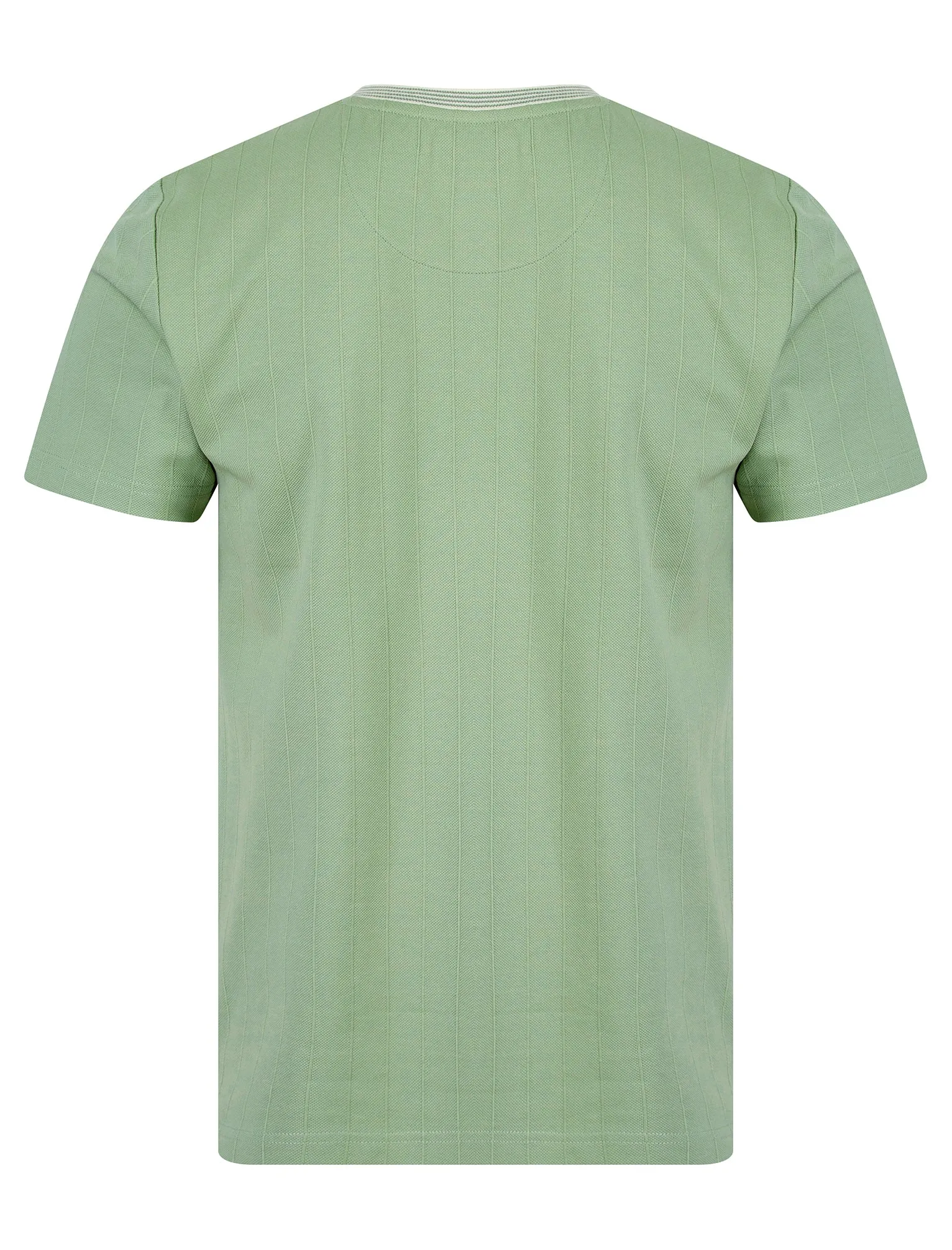Windmill Stretch Cotton Pique Striped Crew Neck Ringer T-Shirt in Green Milieu - Kensington Eastside sold by Tokyo Laundry product image thumbnail 2