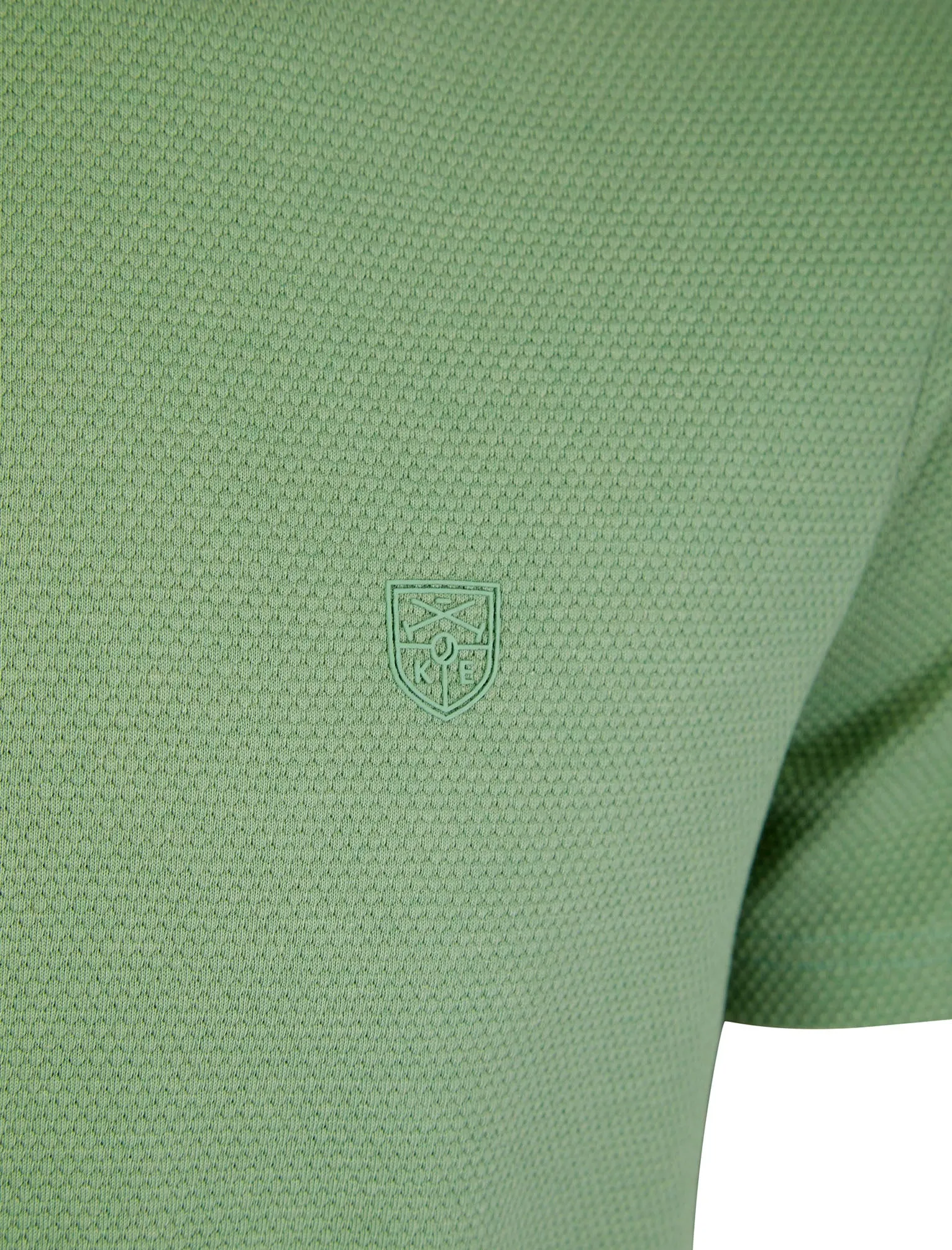 Winkley Cotton Rich Bubble Weave Texture Crew Neck Ringer T-Shirt in Green Milieu - Kensington Eastside sold by Tokyo Laundry product image thumbnail 3