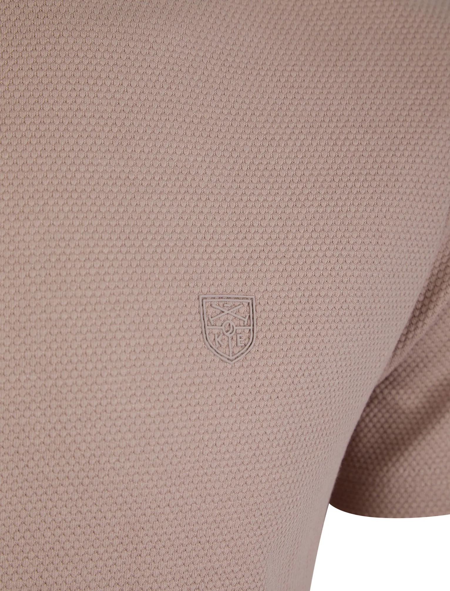 Winkley Cotton Rich Bubble Weave Texture Crew Neck Ringer T-Shirt in Blush Pink - Kensington Eastside sold by Tokyo Laundry product image thumbnail 3